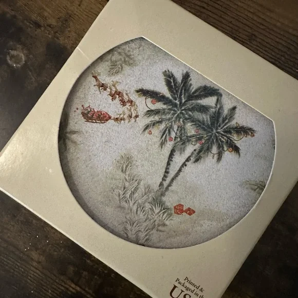 Tommy Bahama Holiday Sandstone Coasters - Picture 1 of 4